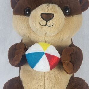Large 24" Goffa Sea Otter Stuffed Plush Animal With Beach Ball - Flaws See Pics